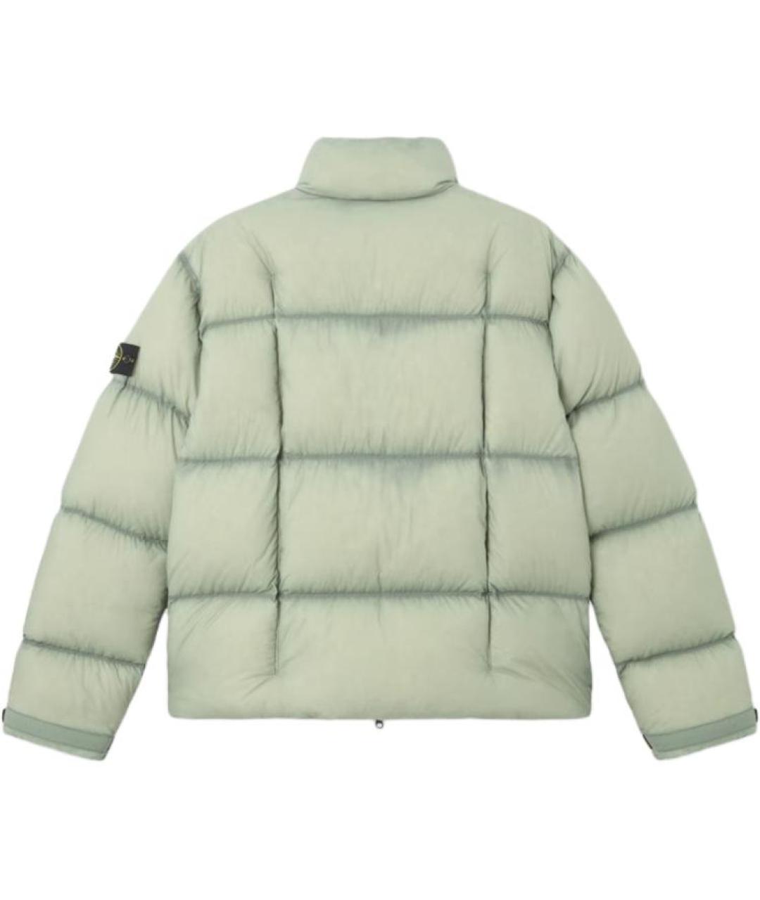 STONE ISLAND Зеленый пуховик, фото 2