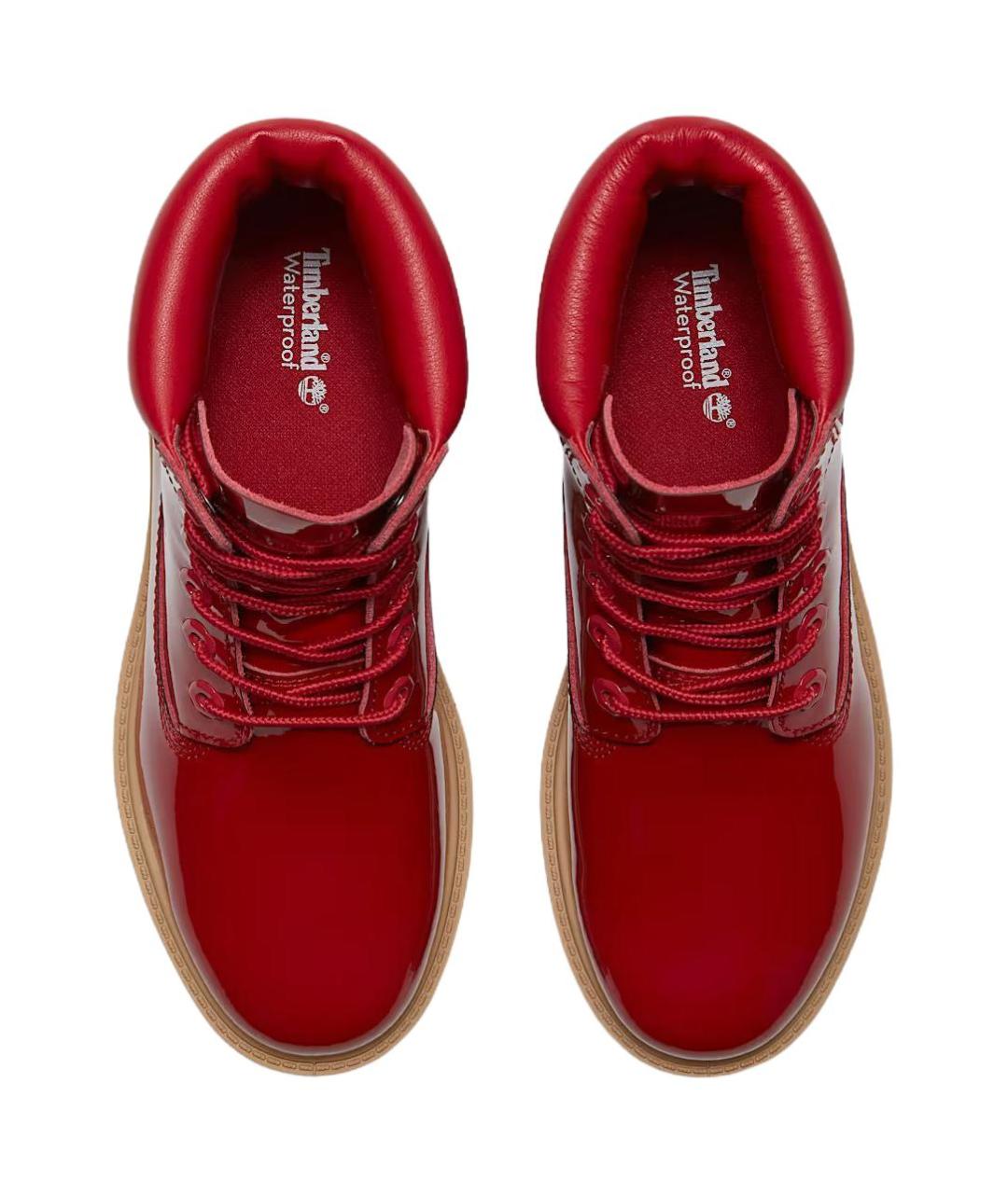 TIMBERLAND Красные ботинки из лакированной кожи, фото 4