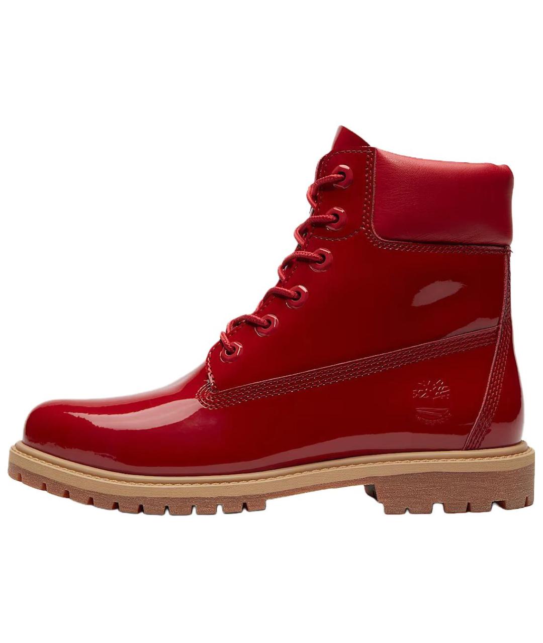 TIMBERLAND Красные ботинки из лакированной кожи, фото 6