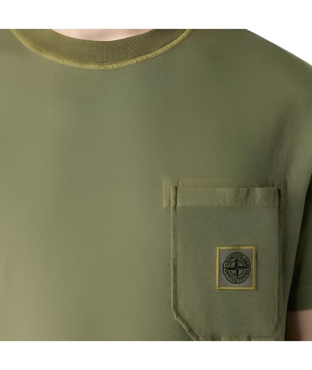 STONE ISLAND Зеленая футболка, фото 4