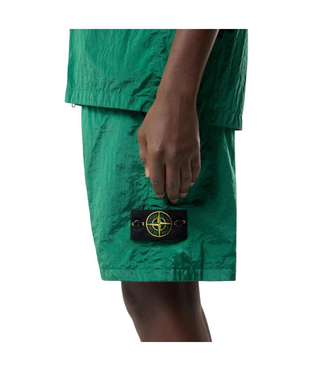 STONE ISLAND Зеленые шорты, фото 5