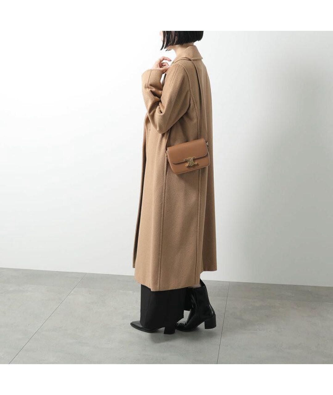 CELINE Коричневая кожаная сумка через плечо, фото 4