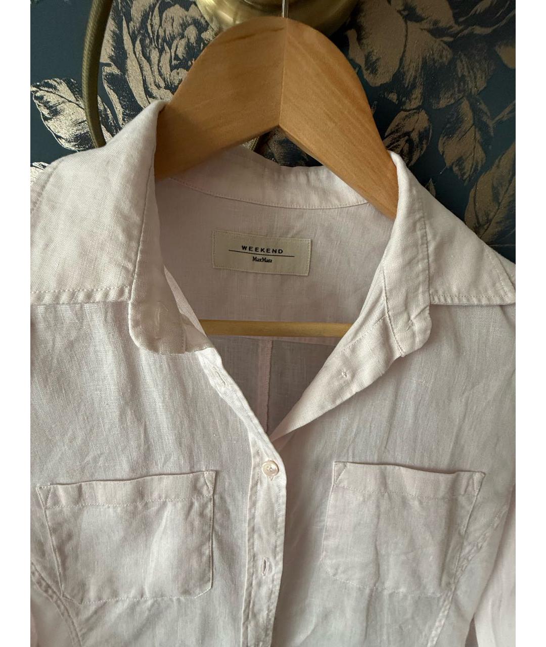 MAX MARA Розовая льняная рубашка, фото 4