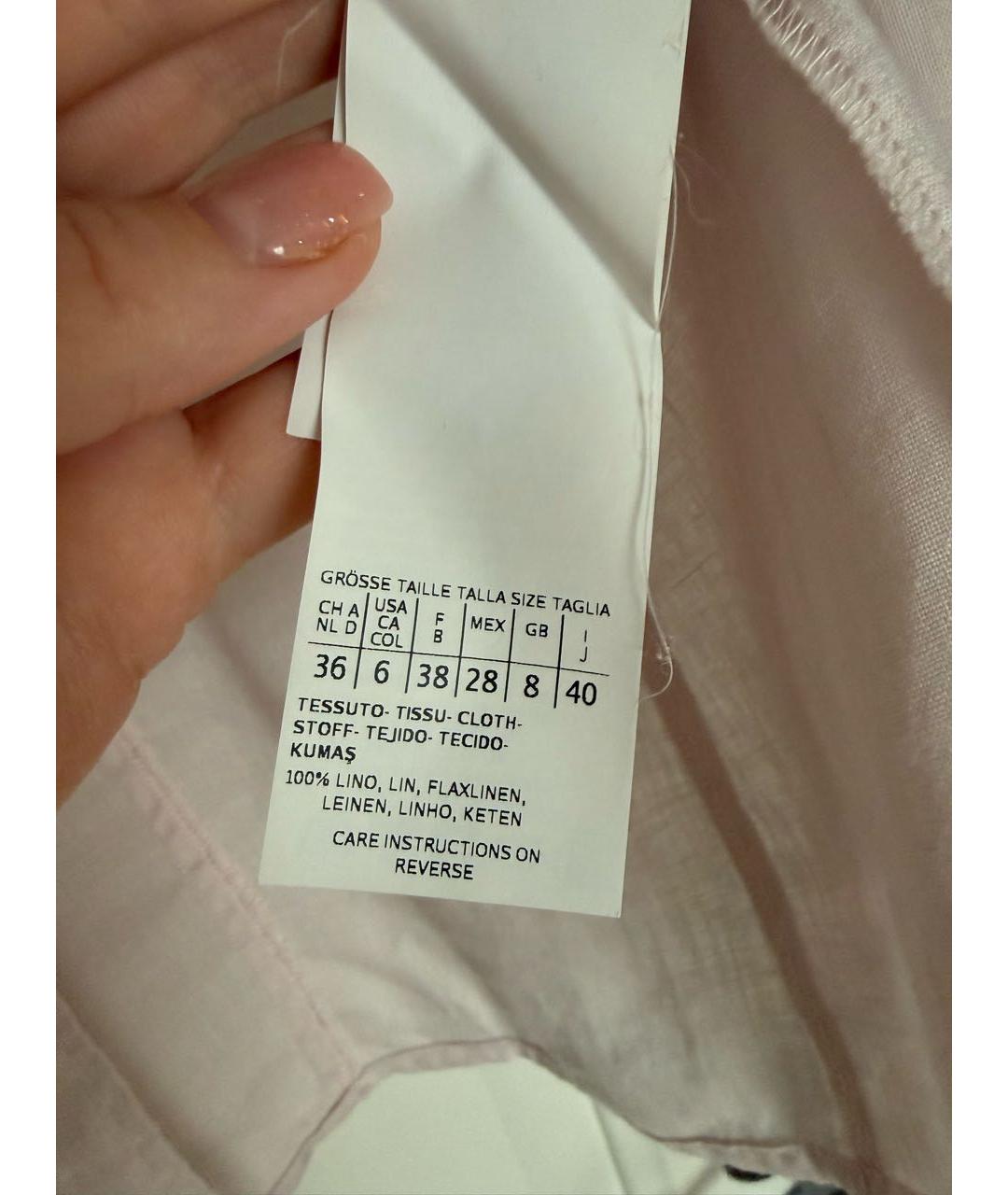 MAX MARA Розовая льняная рубашка, фото 5