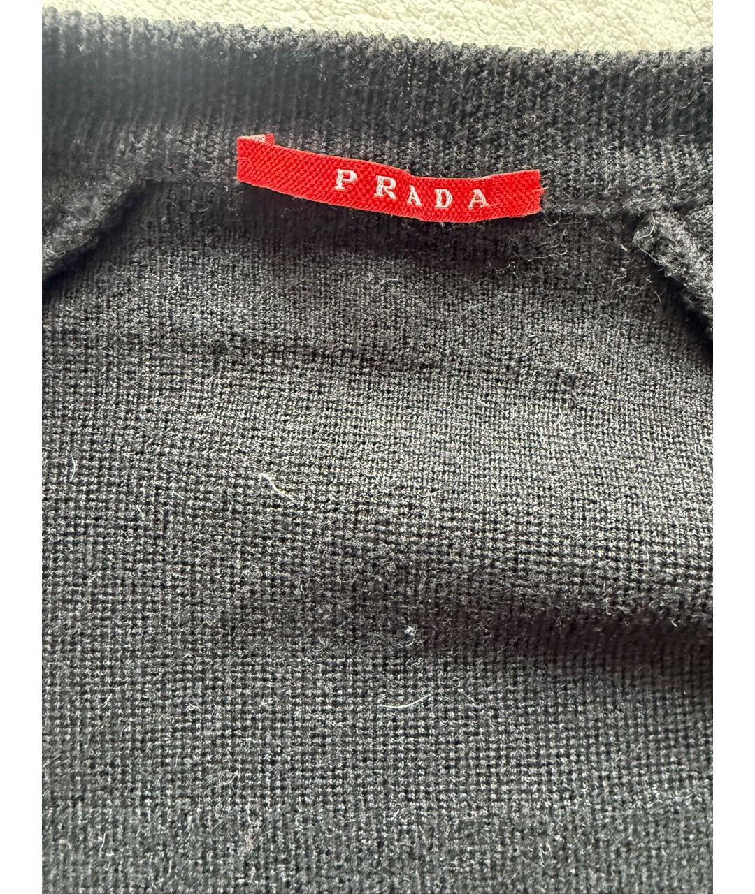 PRADA Черный шерстяной кардиган, фото 4