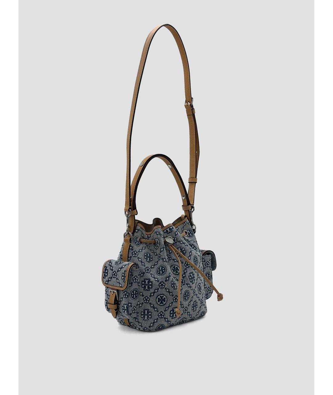 TORY BURCH Синяя хлопковая сумка через плечо, фото 2