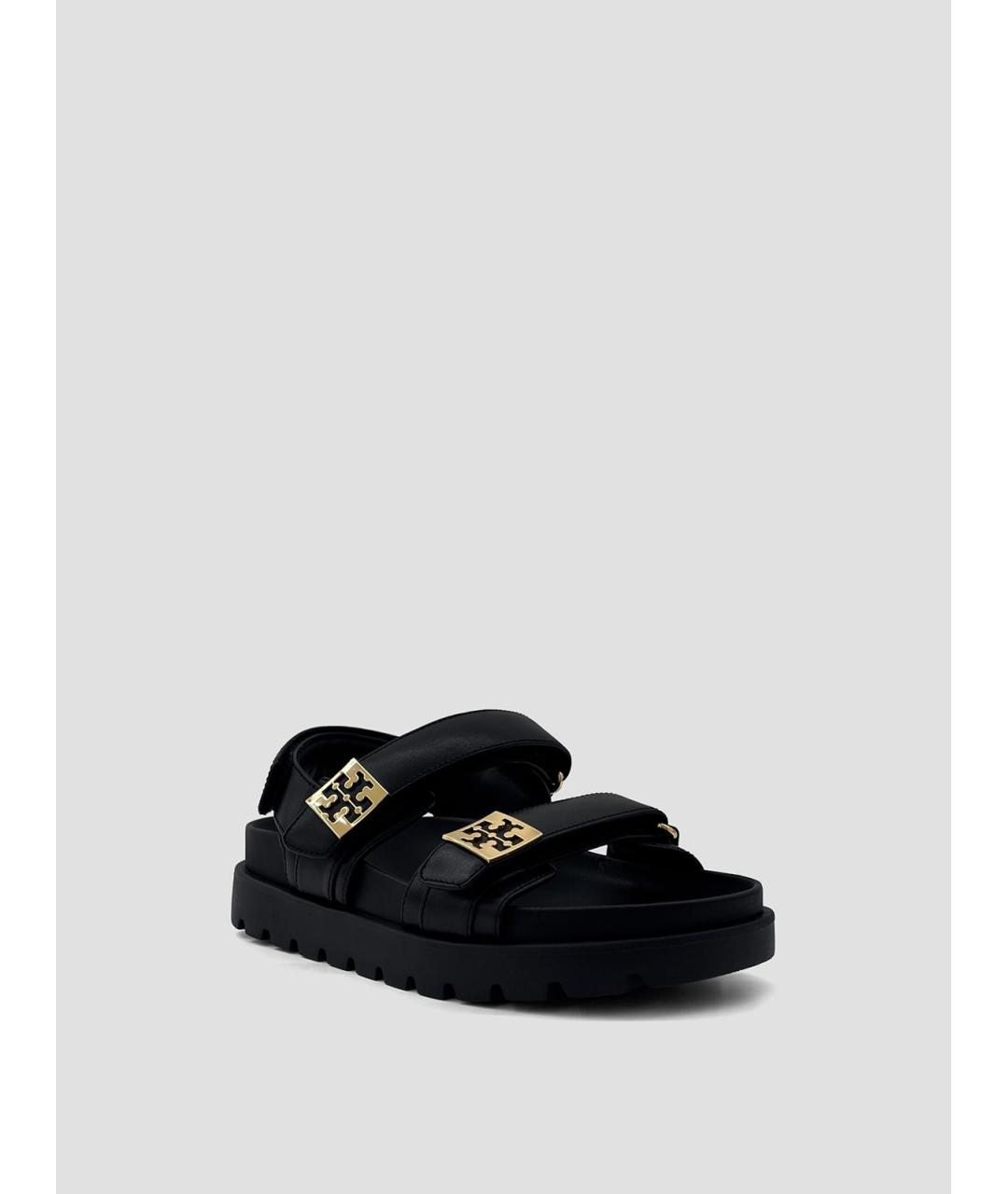 TORY BURCH Черные кожаные сандалии, фото 2