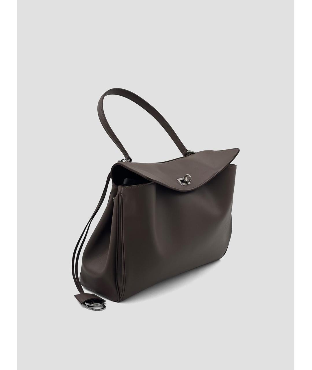 BALENCIAGA Коричневая кожаная сумка тоут, фото 2