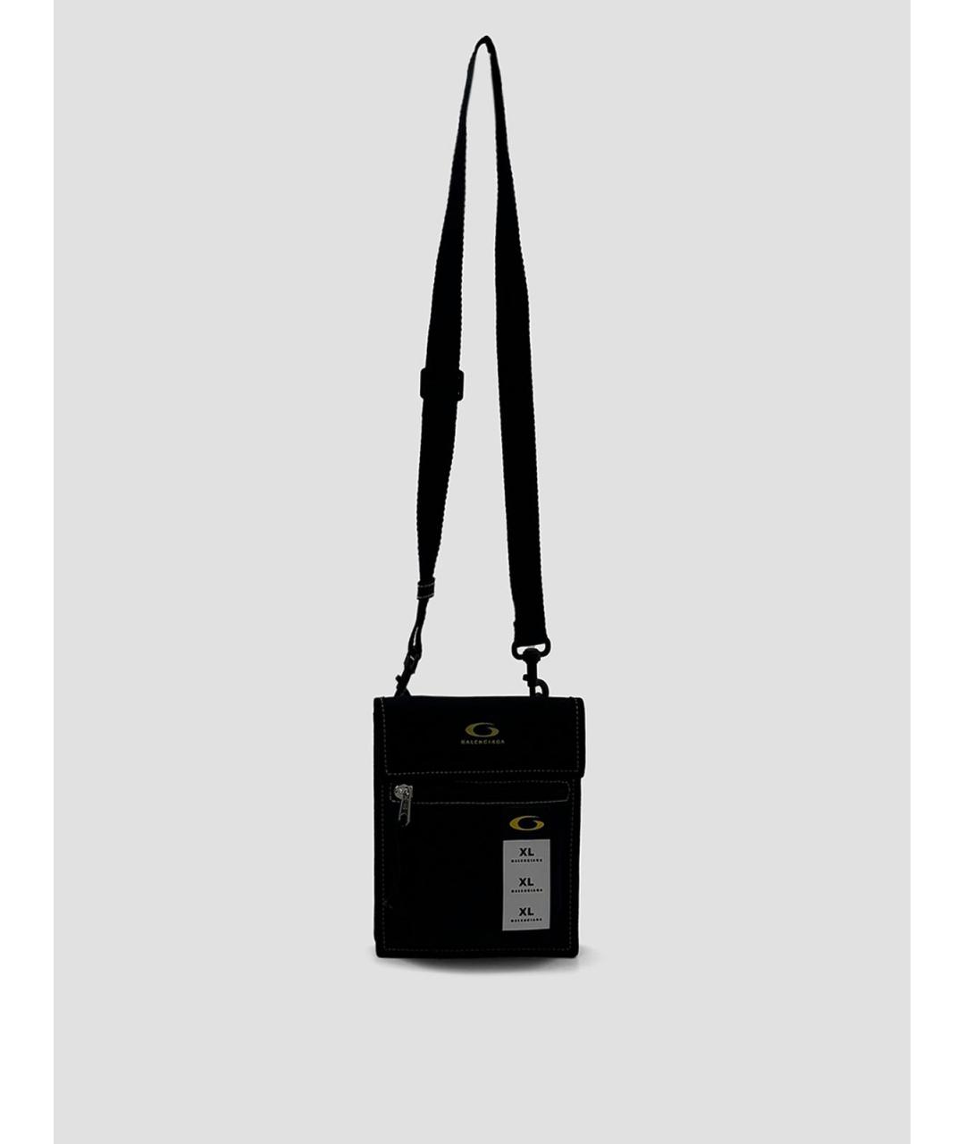 BALENCIAGA Черная тканевая сумка на плечо, фото 4