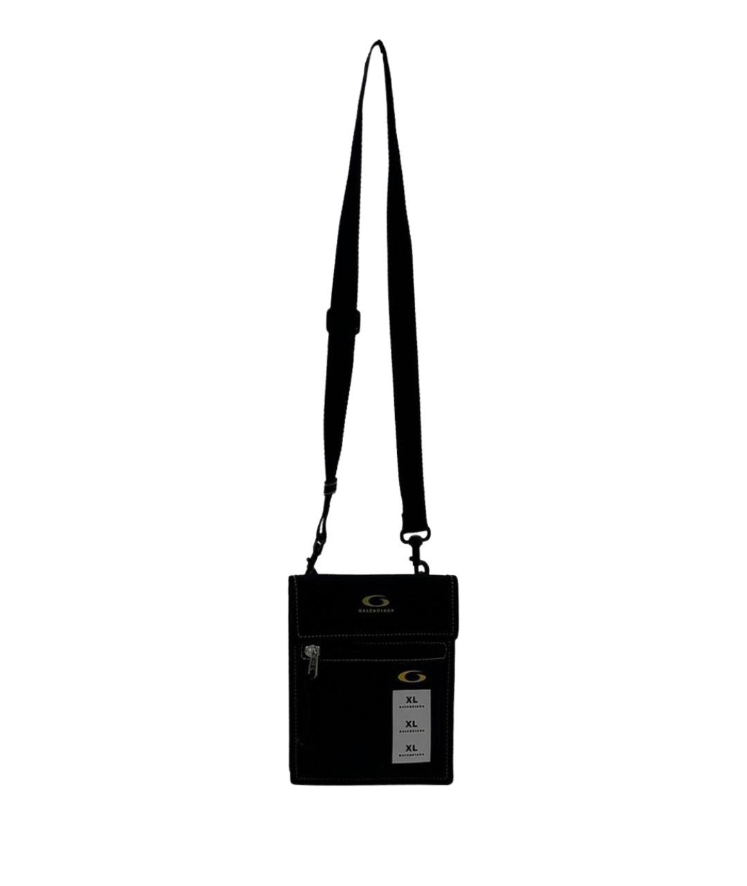 BALENCIAGA Черная тканевая сумка на плечо, фото 1