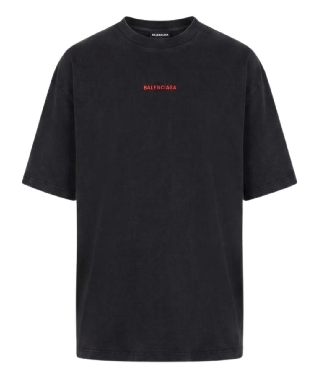 BALENCIAGA Черная хлопковая футболка, фото 1