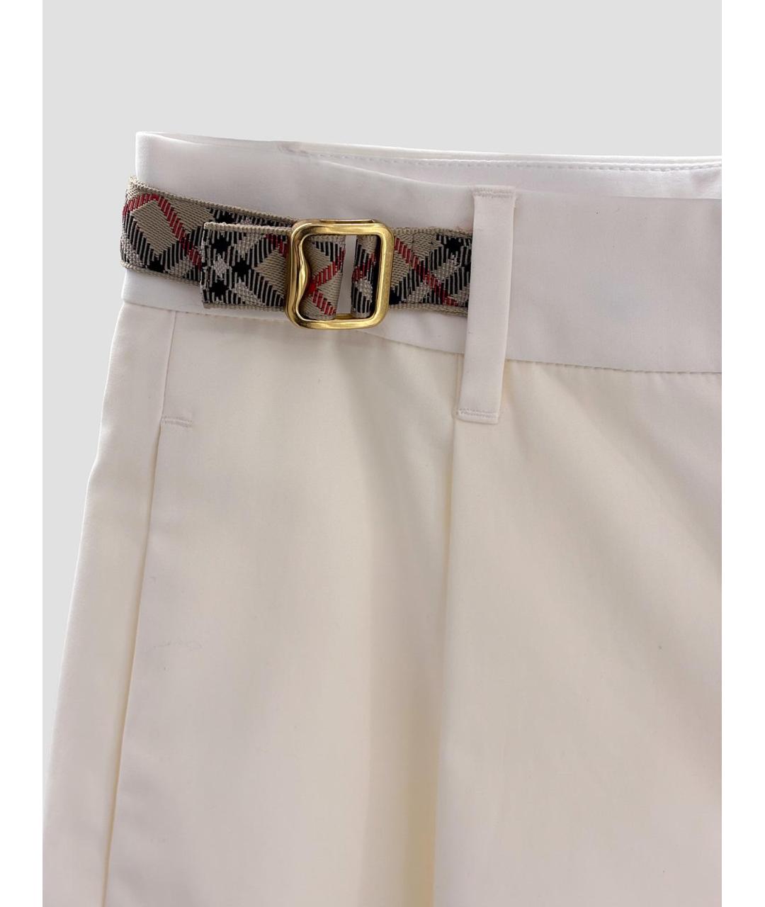 BURBERRY Белые хлопковые шорты, фото 3