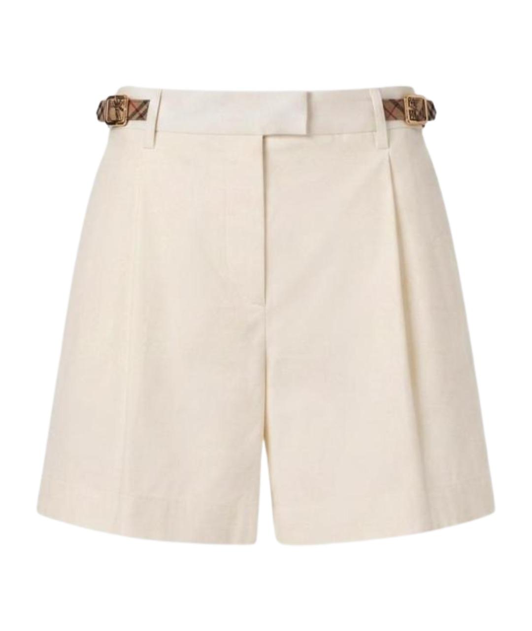BURBERRY Белые хлопковые шорты, фото 1