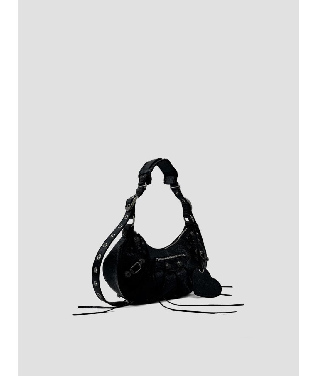 BALENCIAGA Черная кожаная сумка через плечо, фото 2