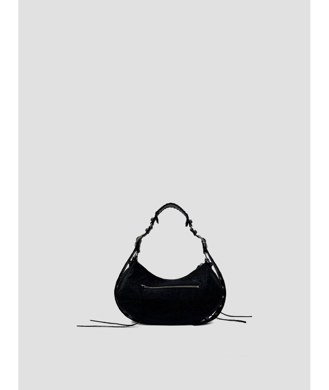 BALENCIAGA Черная кожаная сумка через плечо, фото 3