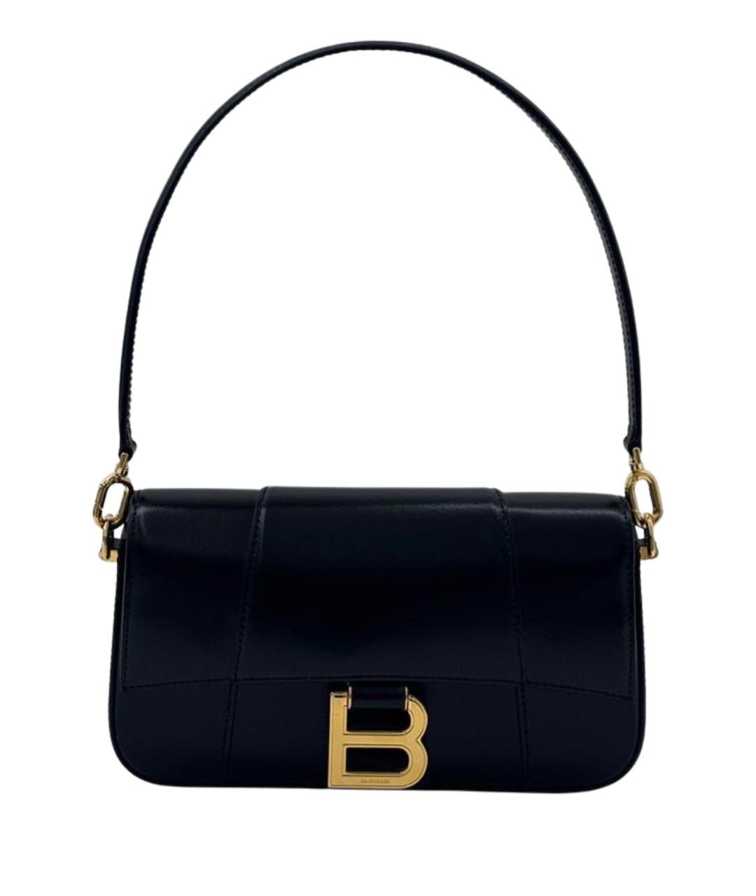 BALENCIAGA Черная кожаная сумка с короткими ручками, фото 1