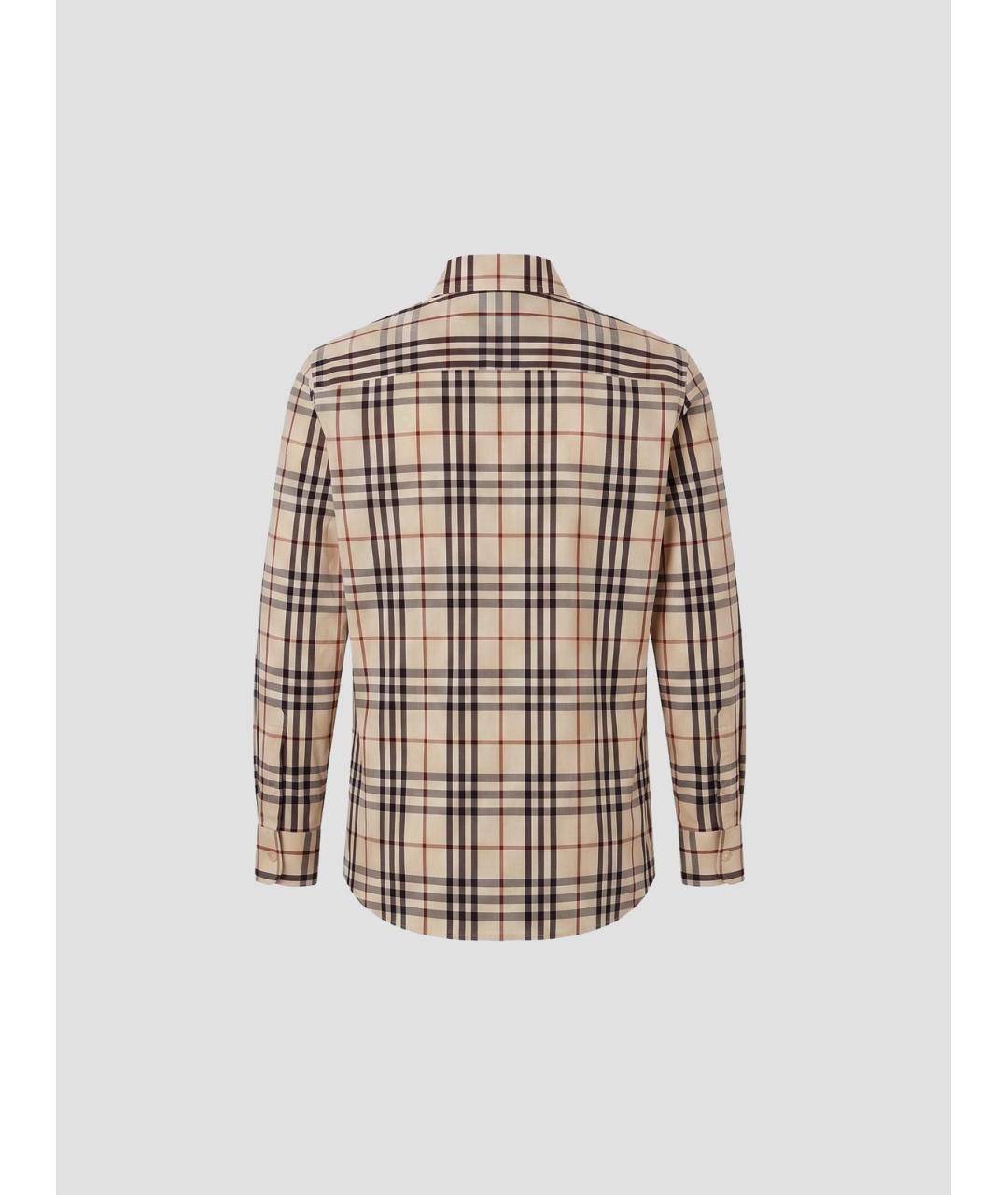 BURBERRY Бежевая хлопковая рубашка, фото 2