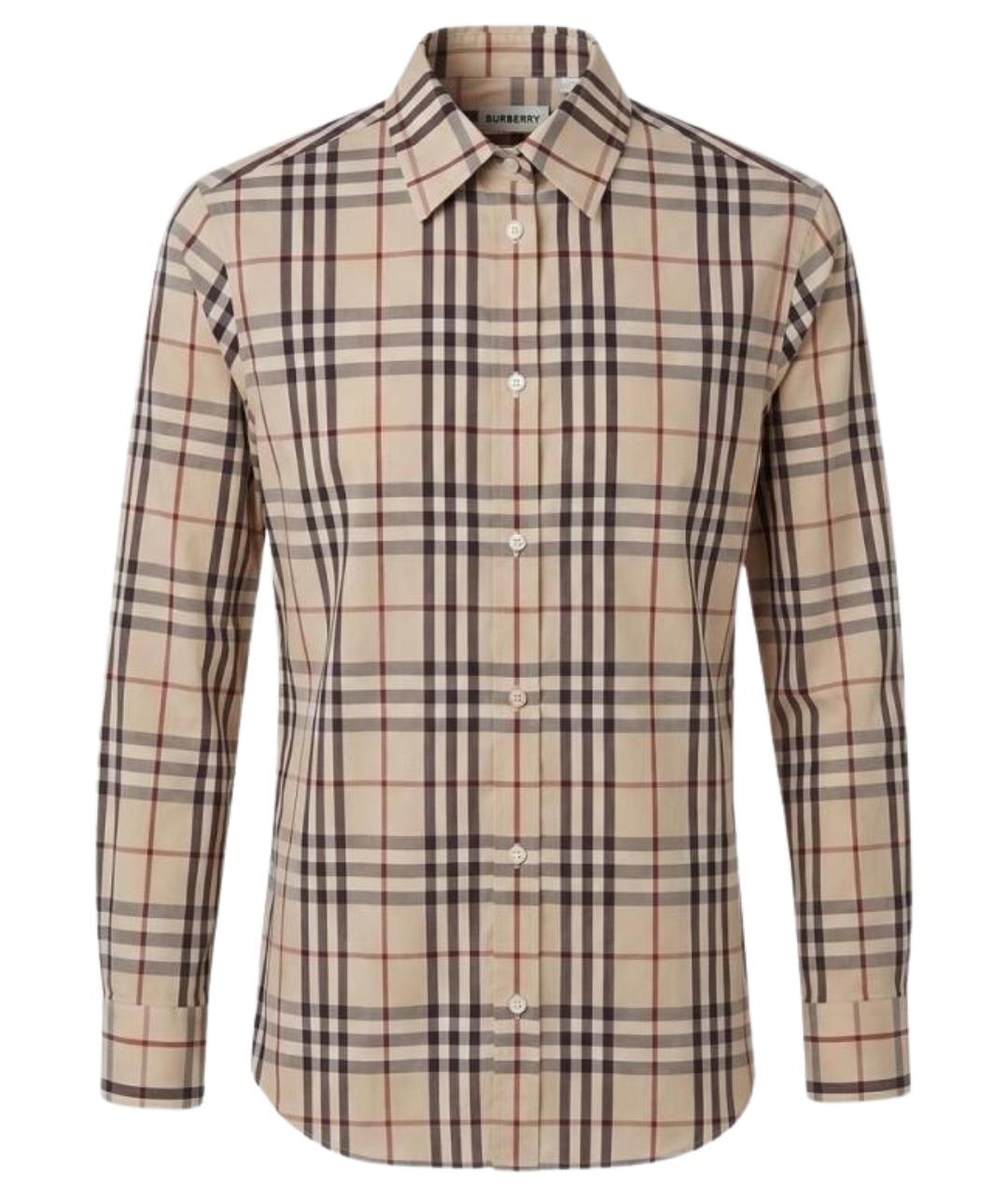 BURBERRY Бежевая хлопковая рубашка, фото 1