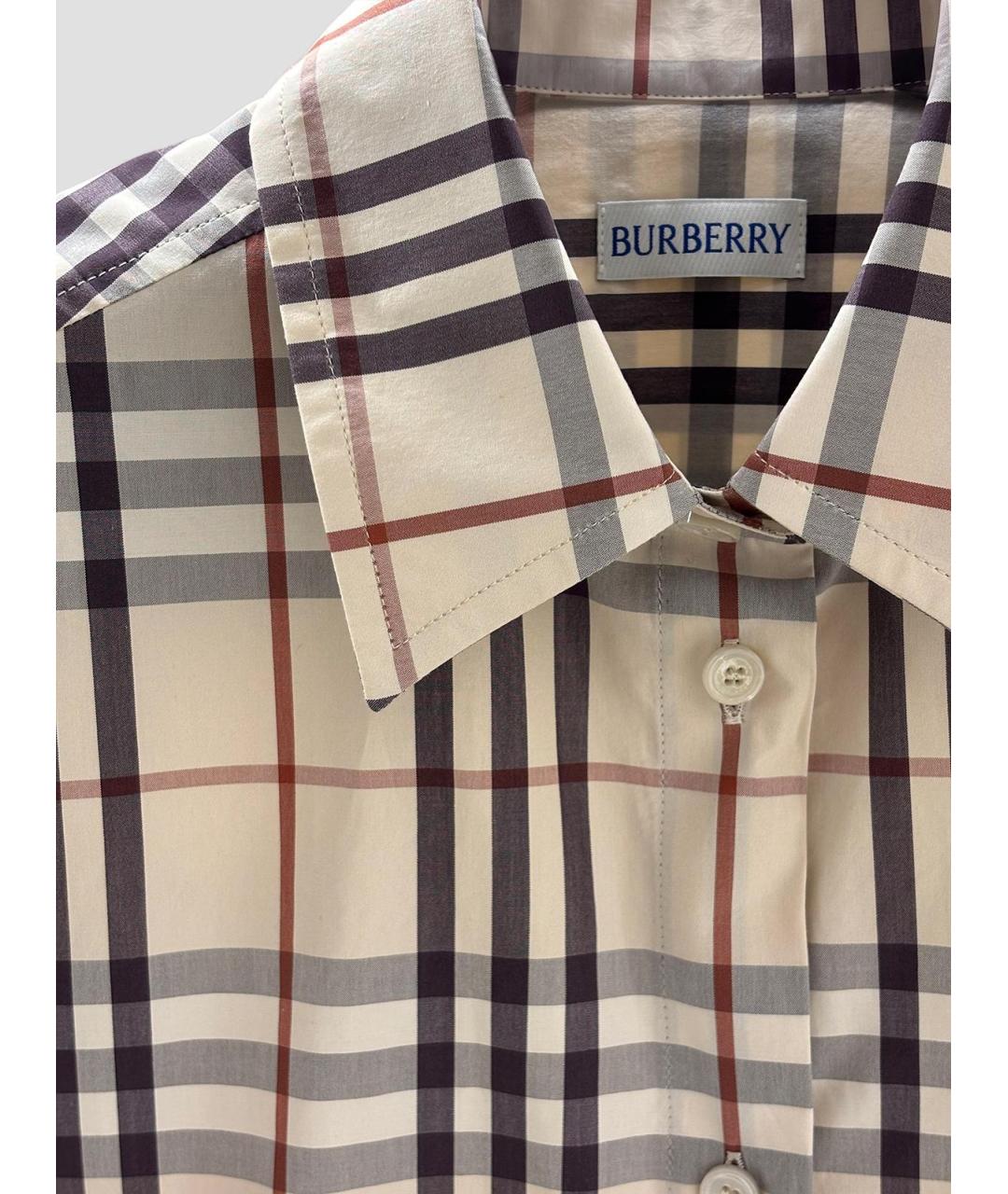 BURBERRY Бежевая хлопковая рубашка, фото 3