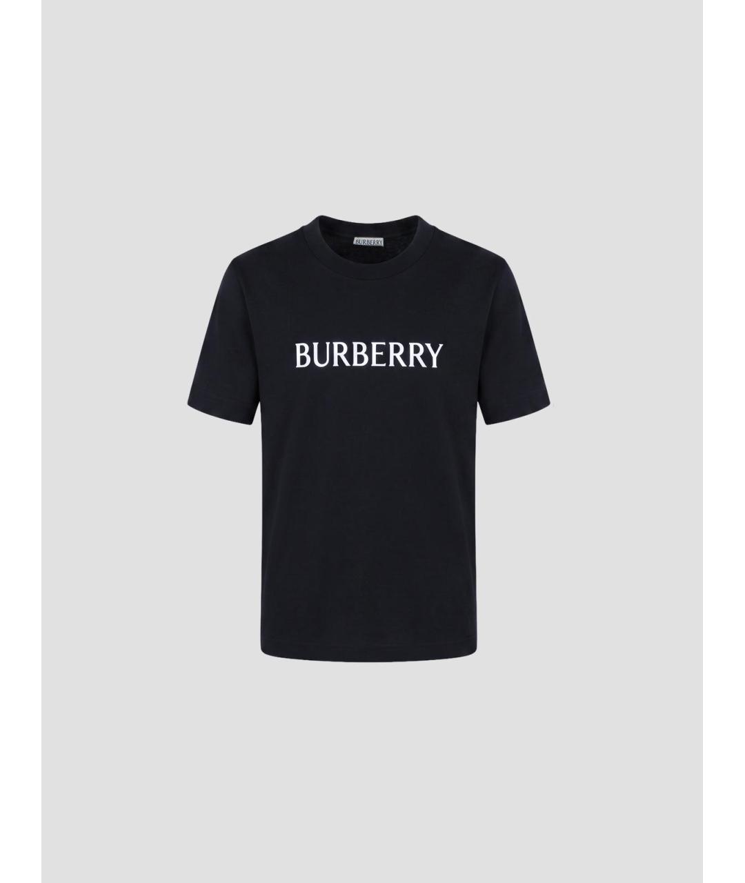 BURBERRY Черная хлопковая футболка, фото 4