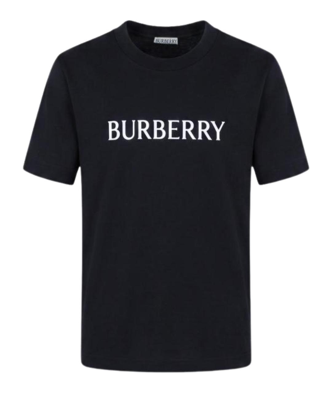 BURBERRY Черная хлопковая футболка, фото 1