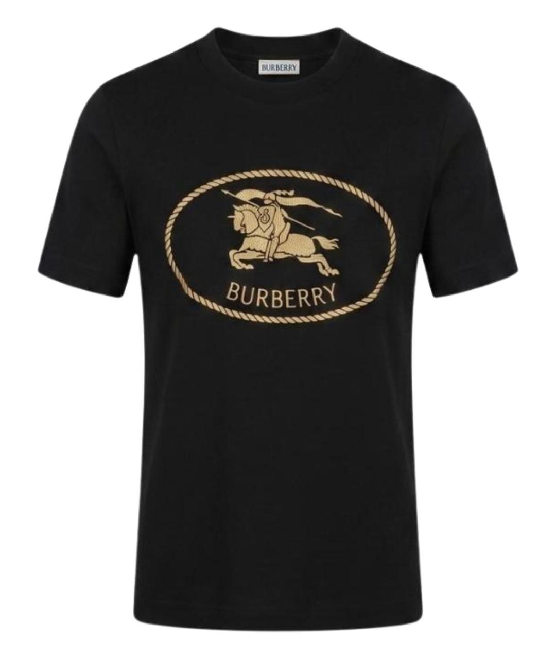 BURBERRY Черная хлопковая футболка, фото 1