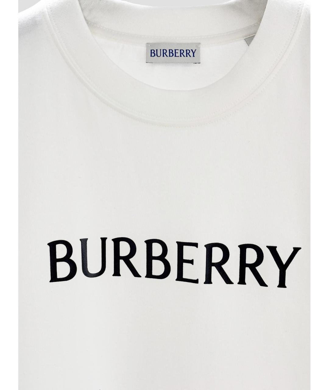 BURBERRY Белая хлопковая футболка, фото 3