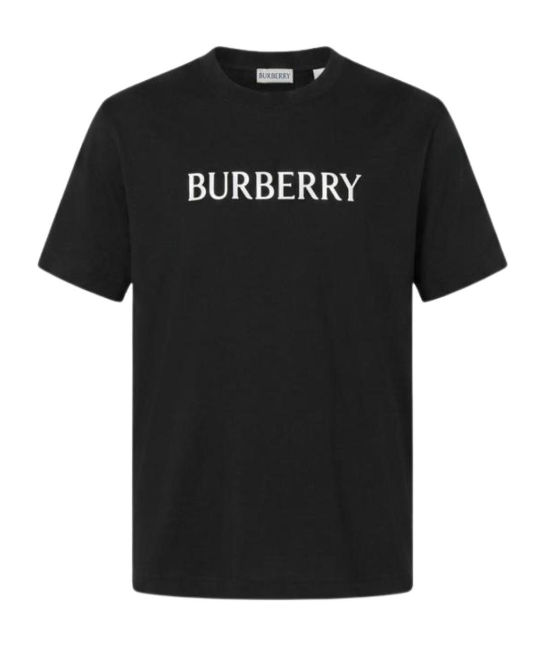 BURBERRY Черная хлопковая футболка, фото 1
