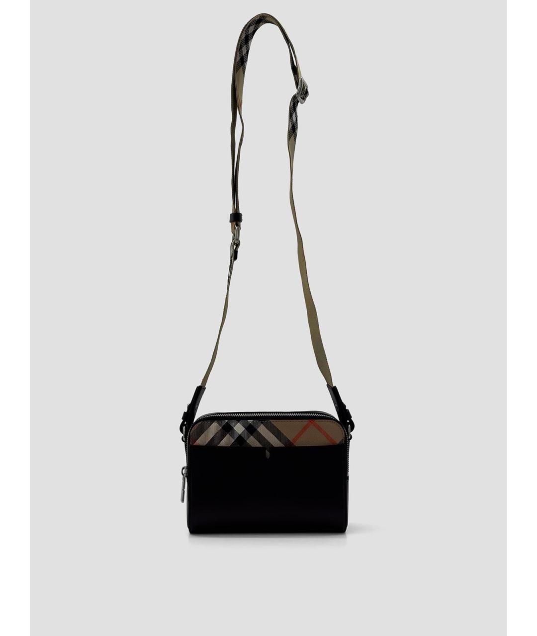 BURBERRY Черная кожаная сумка на плечо, фото 4