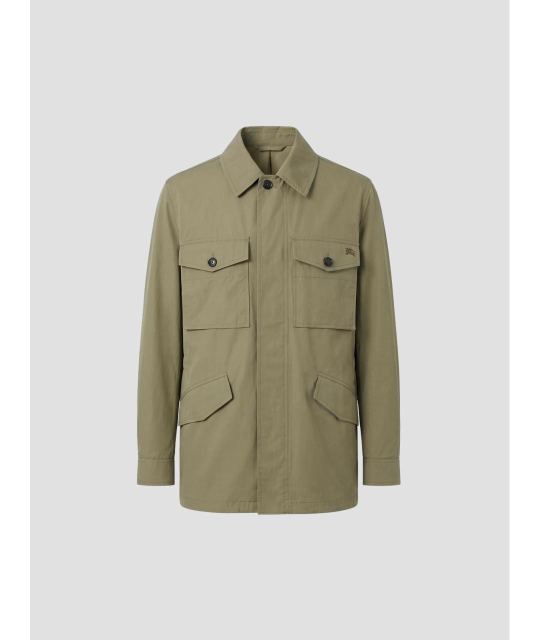 BURBERRY Хаки хлопковая куртка, фото 4