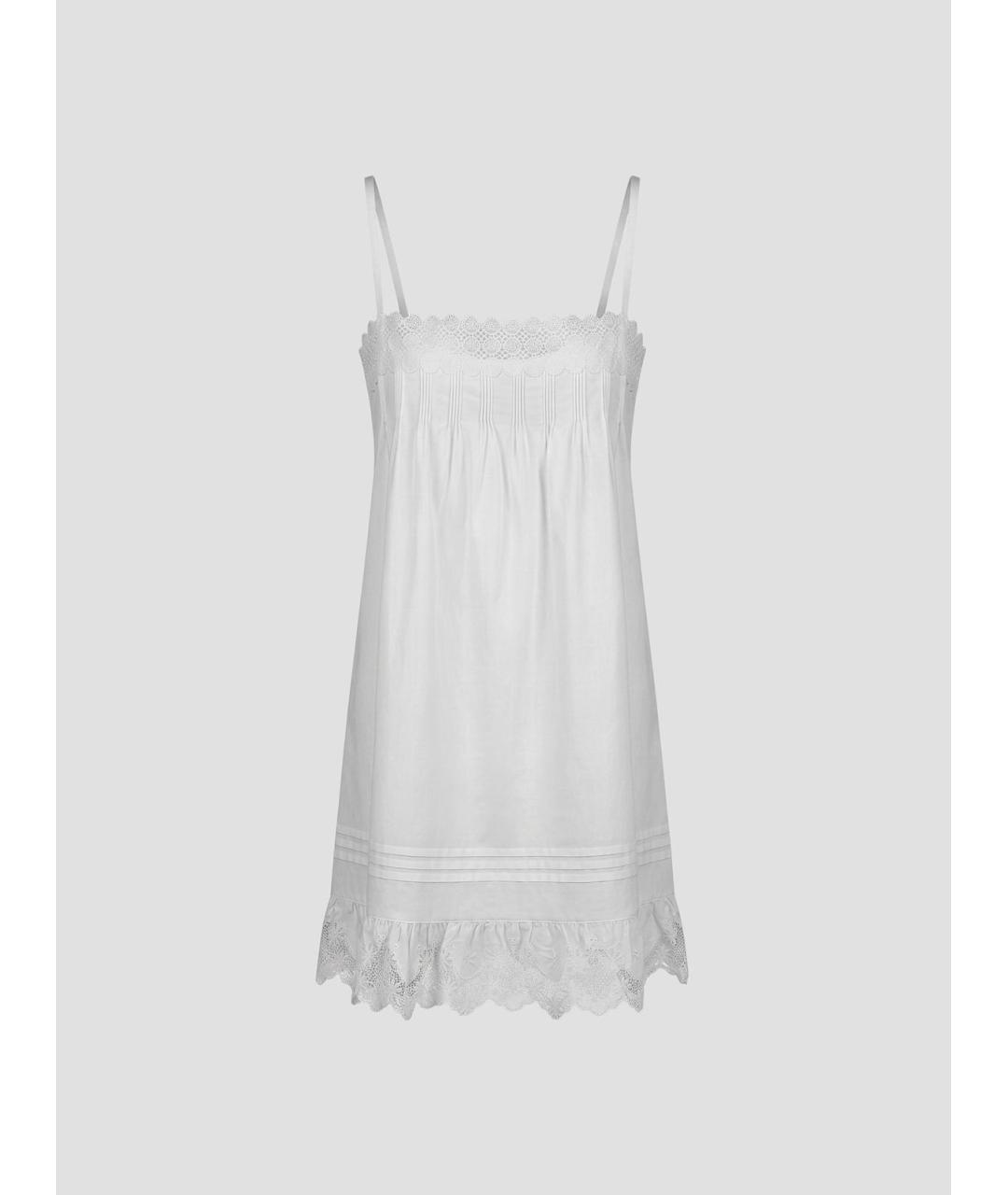 SAINT LAURENT Белое хлопковое повседневное платье, фото 4