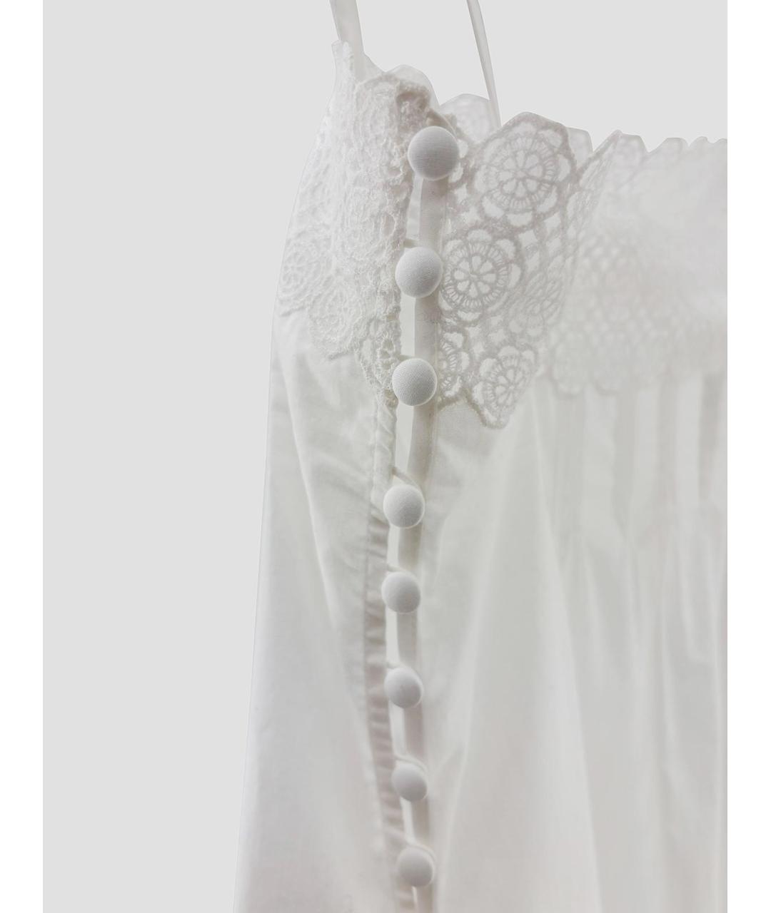 SAINT LAURENT Белое хлопковое повседневное платье, фото 3