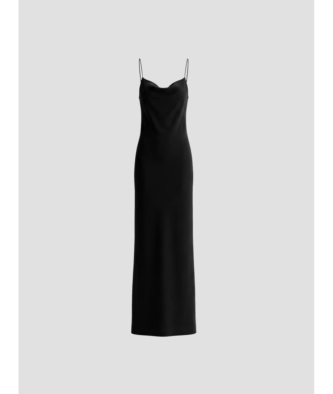 SAINT LAURENT Черное шелковое платье, фото 4