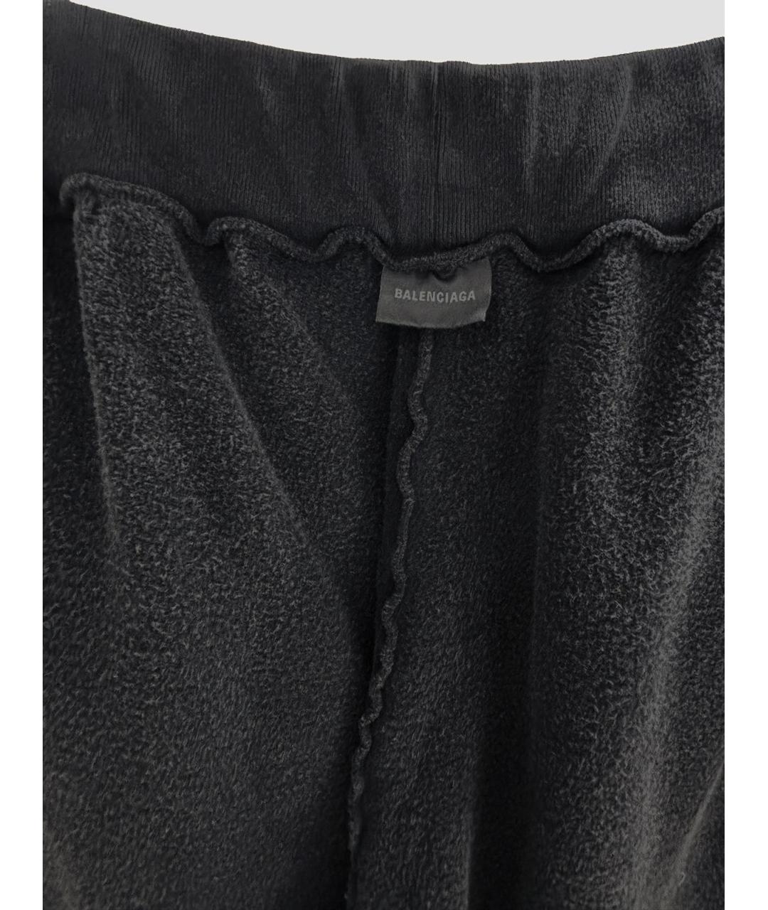 BALENCIAGA Черные хлопковые повседневные брюки, фото 3