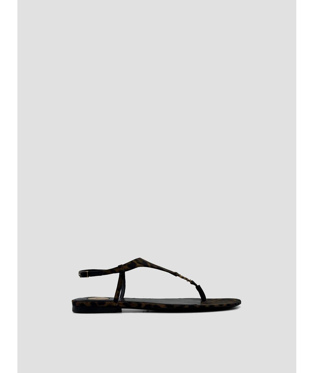 SAINT LAURENT Мульти текстильные сандалии, фото 4
