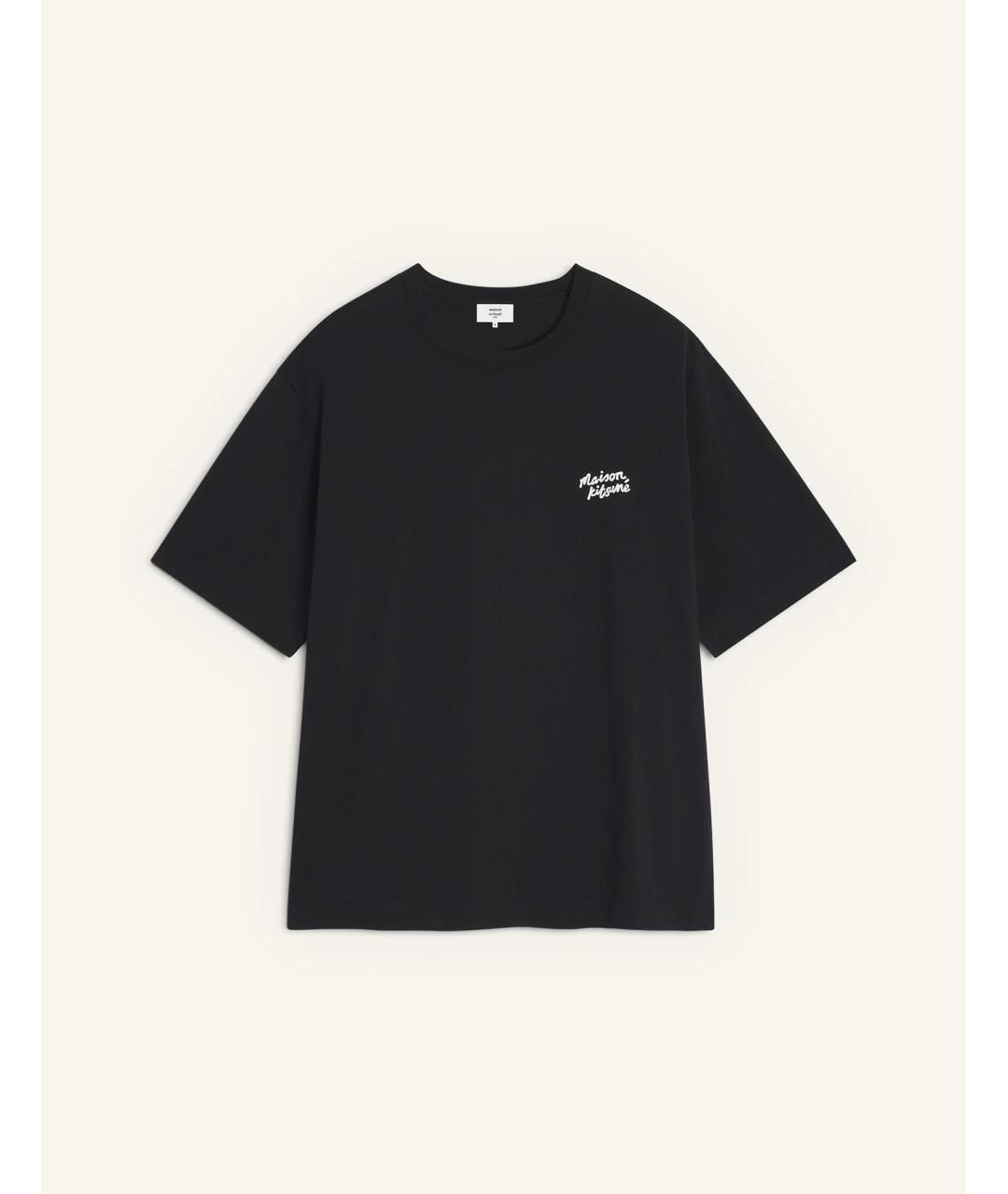 MAISON KITSUNE Черная хлопковая футболка, фото 1