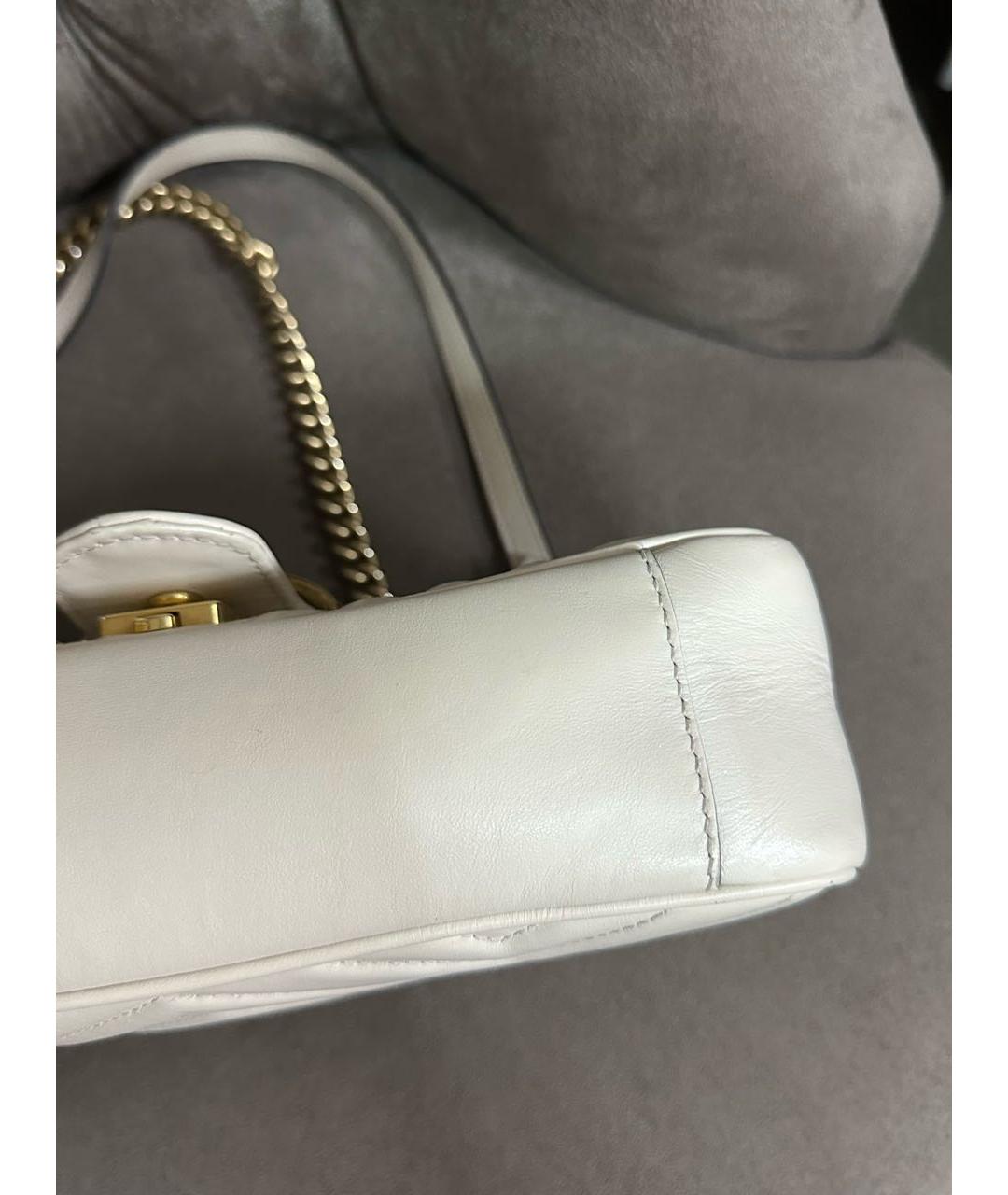 GUCCI Белая кожаная сумка тоут, фото 5