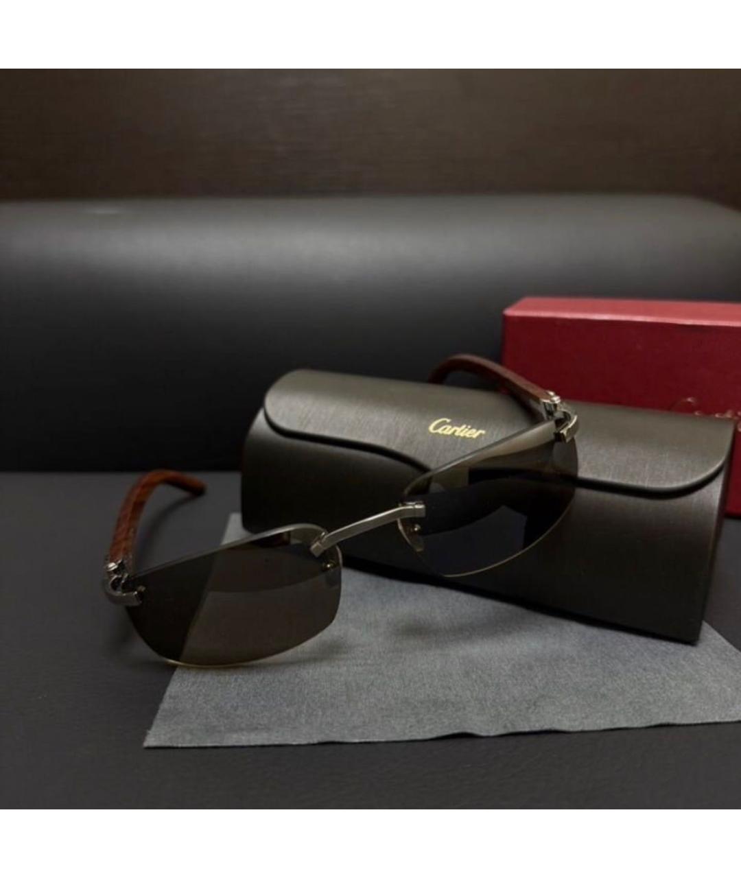 CARTIER Коричневые солнцезащитные очки, фото 2