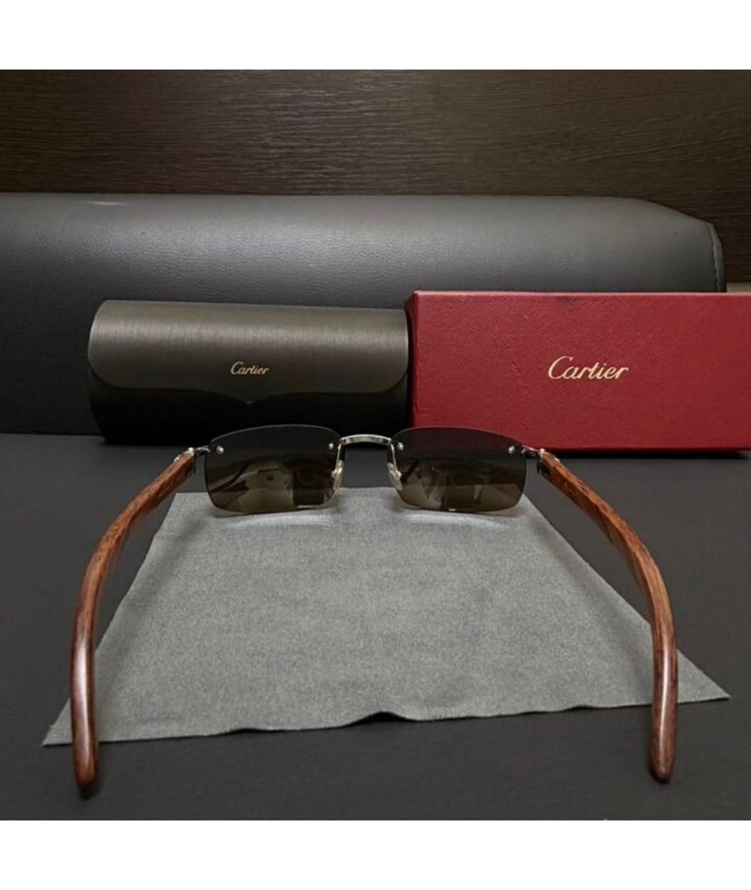 CARTIER Коричневые солнцезащитные очки, фото 6