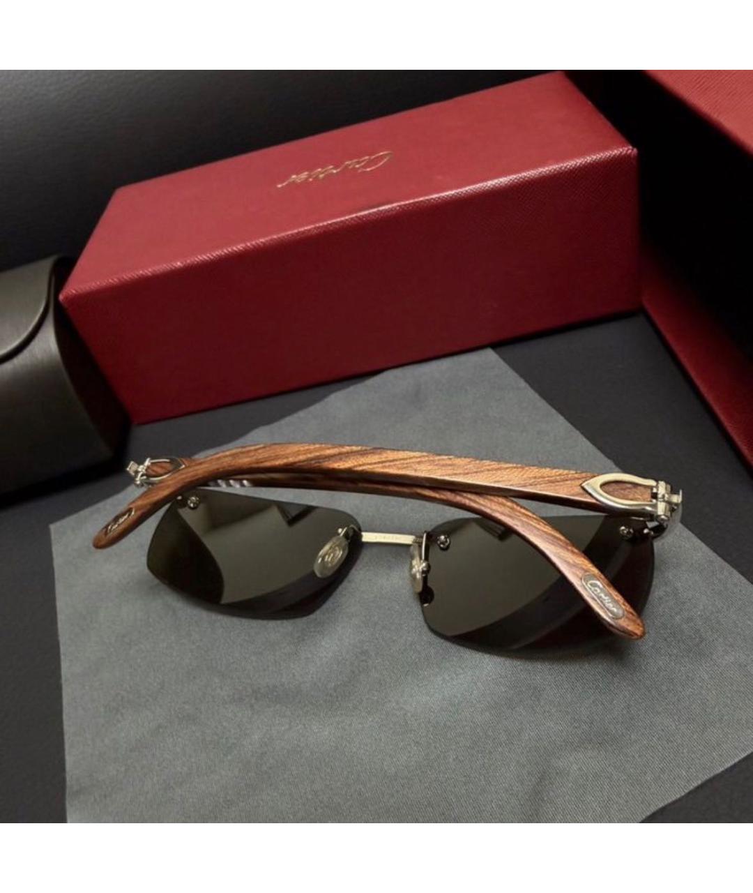 CARTIER Коричневые солнцезащитные очки, фото 4