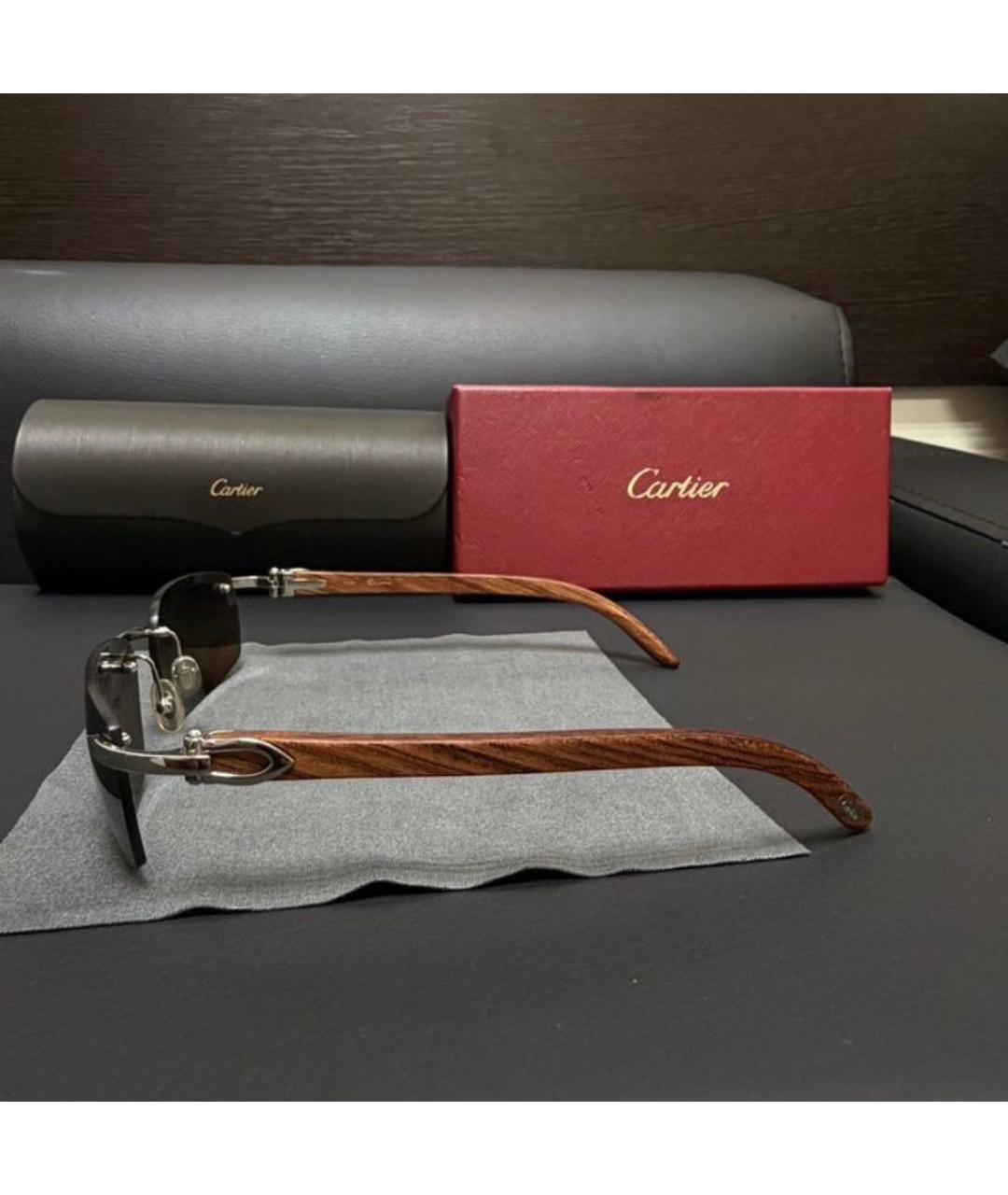 CARTIER Коричневые солнцезащитные очки, фото 7