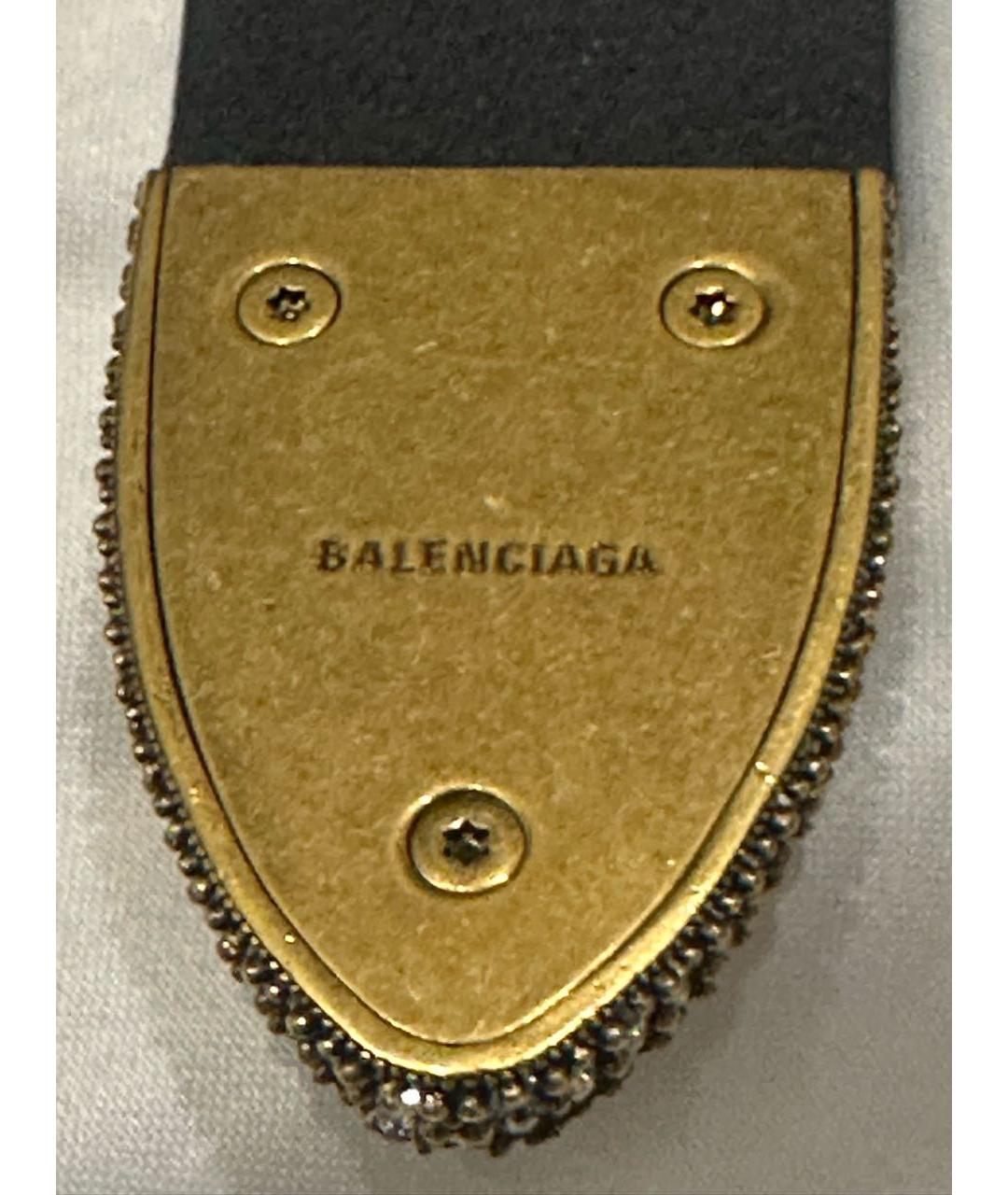 BALENCIAGA Черный кожаный ремень, фото 5