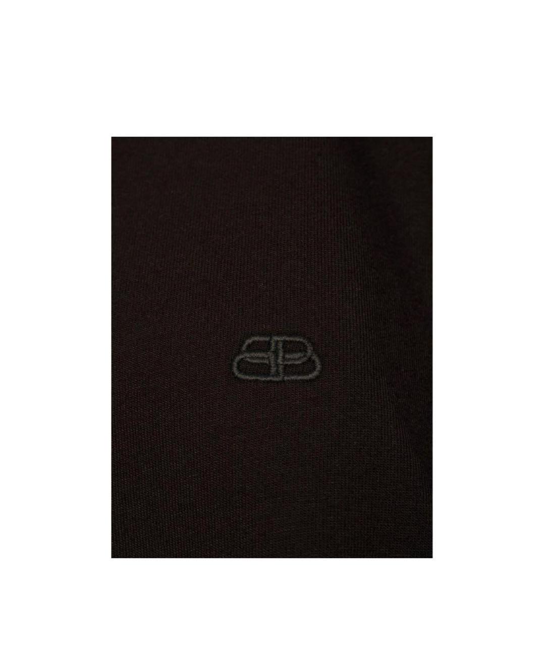 BALENCIAGA Черная хлопковая футболка, фото 3