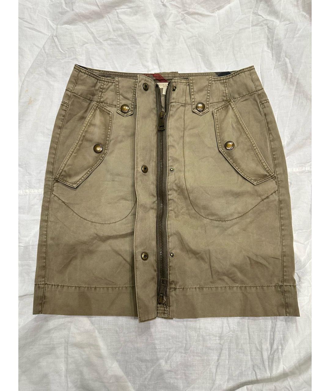 BURBERRY Бежевая деним юбка мини, фото 2