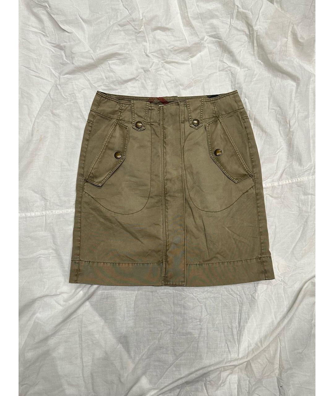 BURBERRY Бежевая деним юбка мини, фото 5
