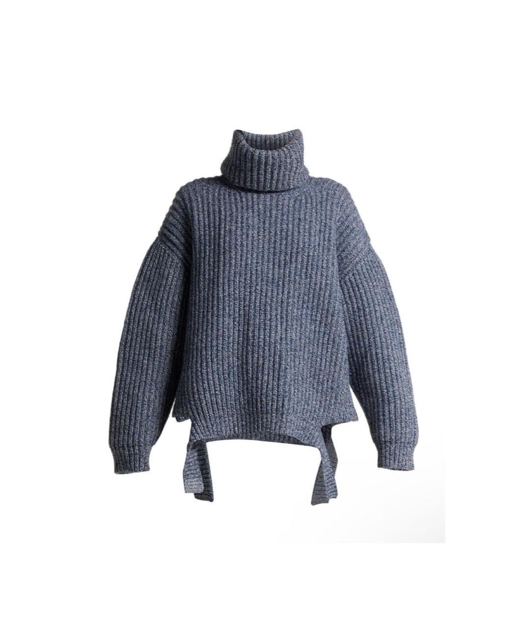 BALENCIAGA Темно-синий шерстяной джемпер / свитер, фото 6