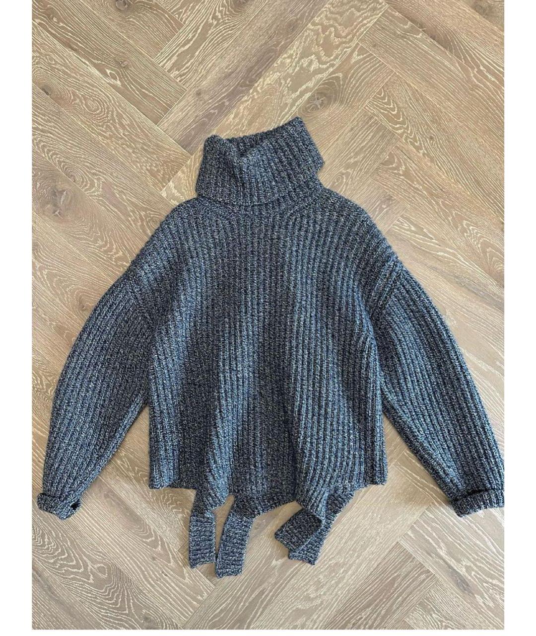 BALENCIAGA Темно-синий шерстяной джемпер / свитер, фото 3