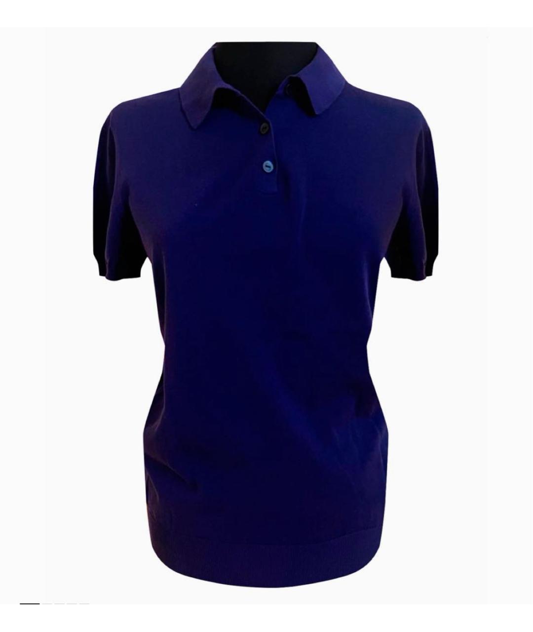 LORO PIANA Фиолетовый хлопко-эластановый джемпер / свитер, фото 9