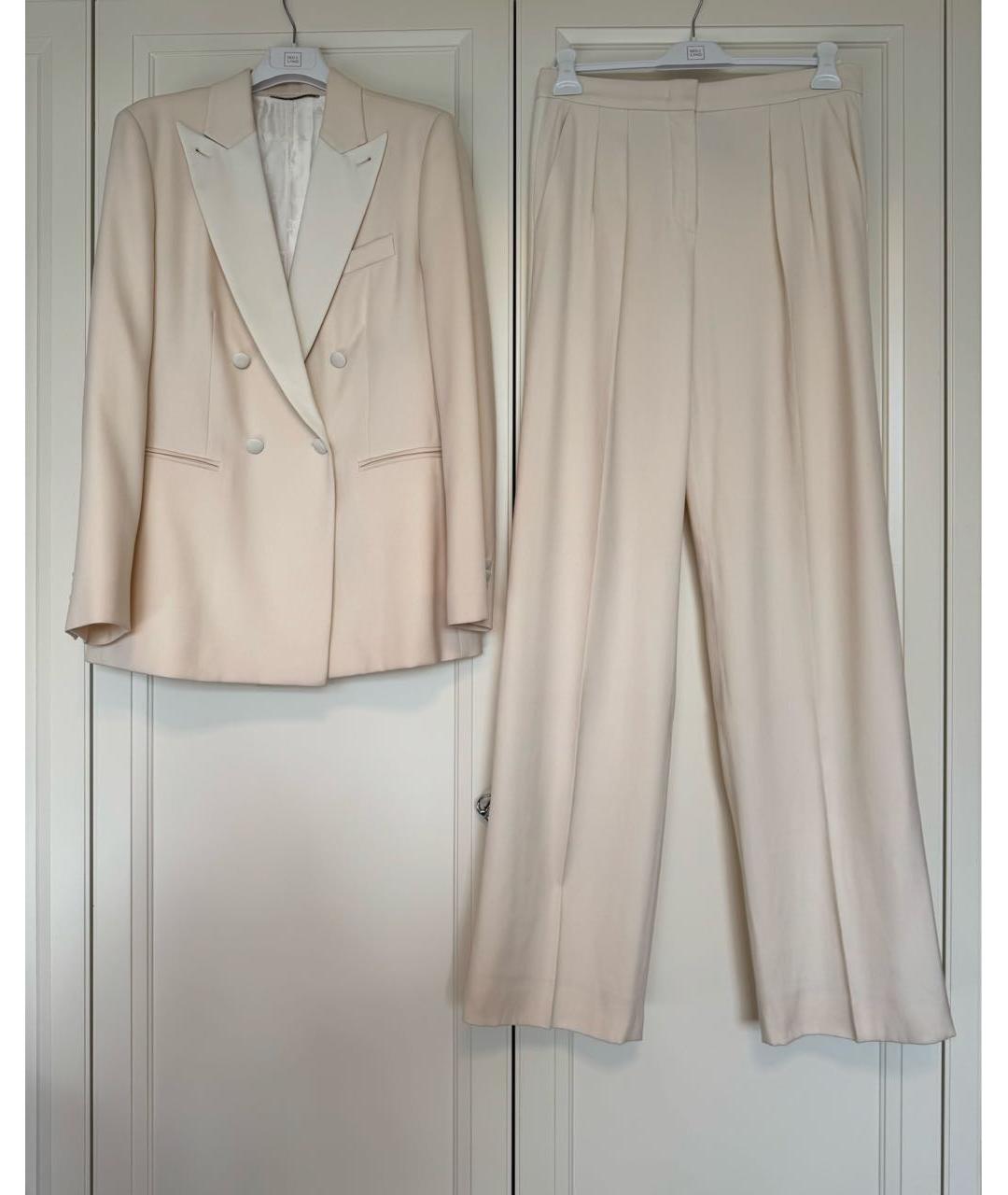 MAX MARA Белый шерстяной костюм с брюками, фото 9