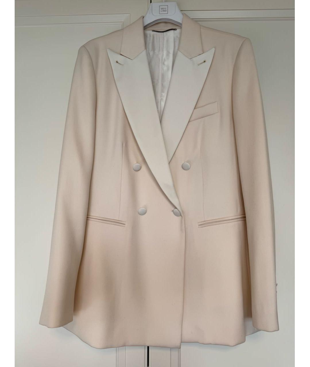 MAX MARA Белый шерстяной костюм с брюками, фото 2